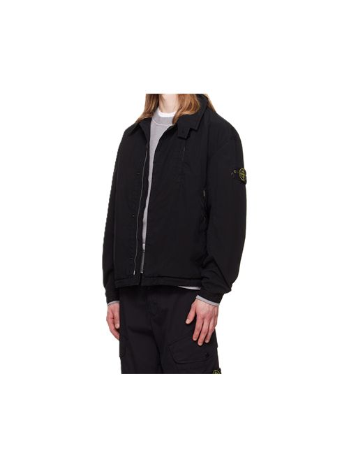 Giacca biker con applicazione Stone Island | L2S15 Q100011 S0042V002A  BLUE NAVY